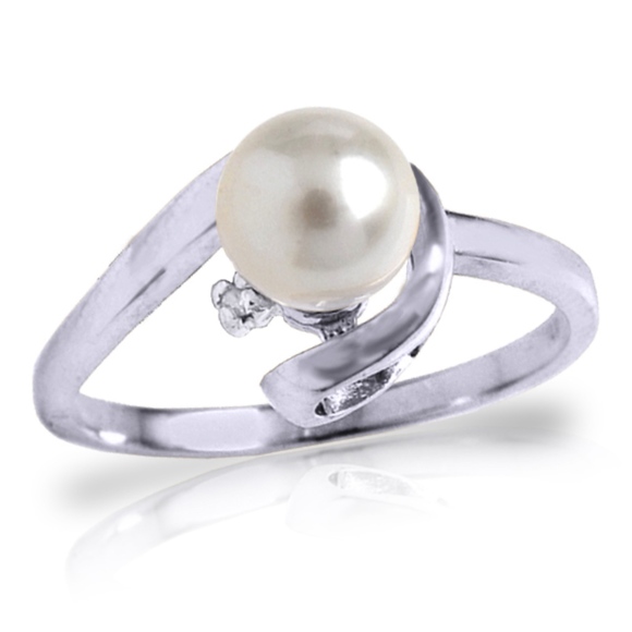 Galaxy Gold Products Jewelry - GOLD RING WITH NATURAL DIAMOND & PEARL
